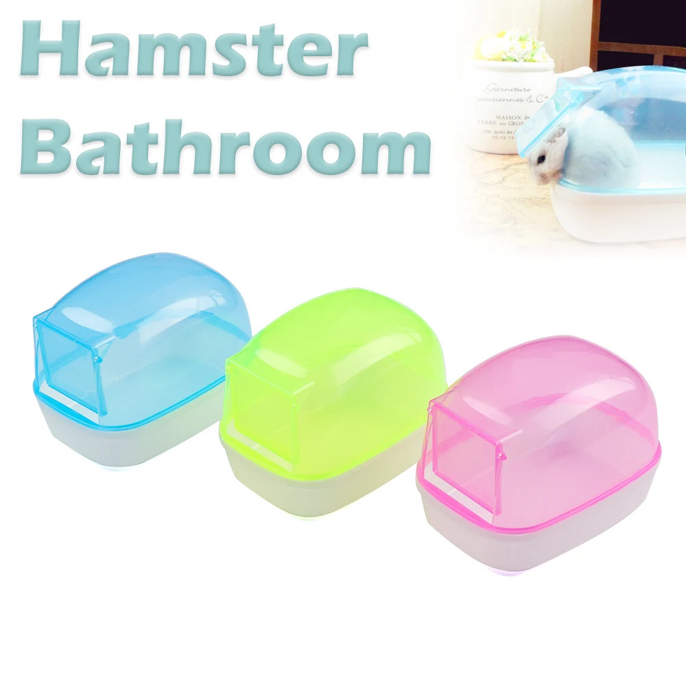 Hamster libre de polvo con puerta para baño, Mini caja de juegos para bañera, baño de arena para mascotas