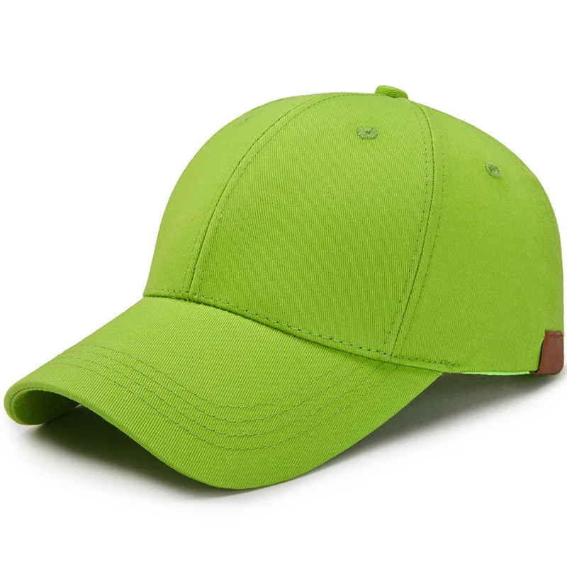 Женская бейсбольная кепка с открытым конским хвостом, с кожаным логотипом, дышащая, с ушками, изогнутый козырек, регулируемая спортивная шапка, грязная булочка для фитнеса - Цвет: Флуоресцентный зеленый