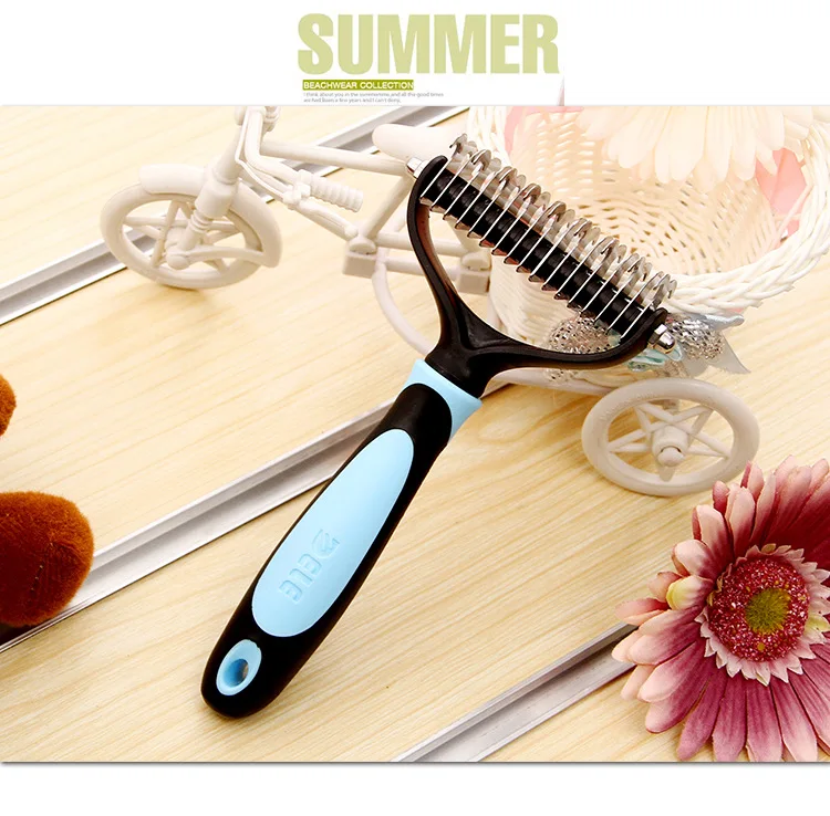 Hot Dog Pets Cat Fur Dematting Grooming Deshedding Trimmer Tool Comb Rake Brush For Dogs Cats And Rabbits (14)