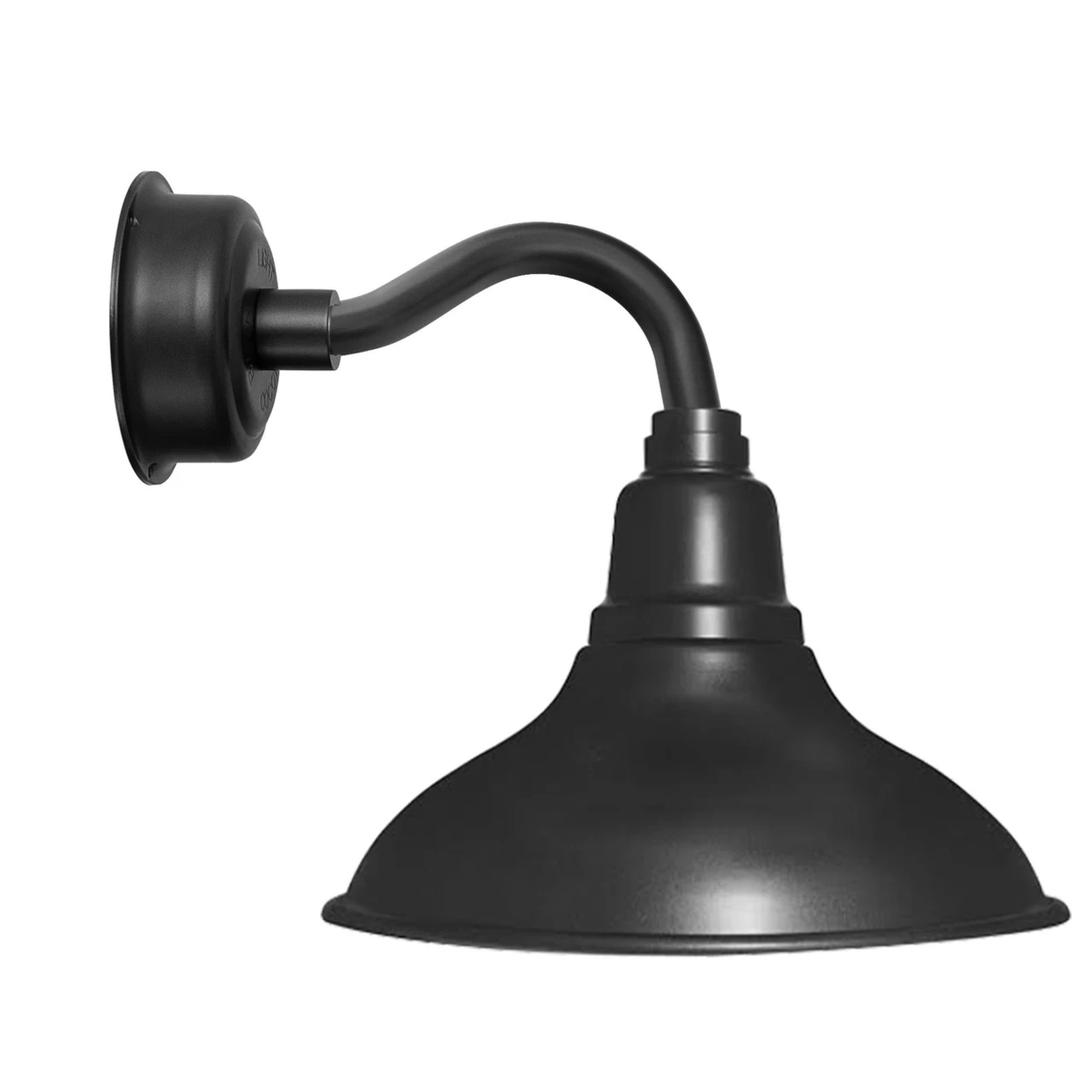 12 Dahlia LED Barn Light with Chic arm in Matte Black
