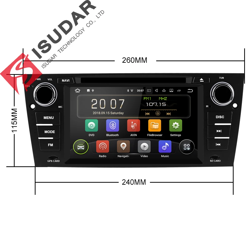 Isudar Штатная Автомагнитола dvd gps навигация с канбус на Android 8.1.0 2 Din Для автомобилей