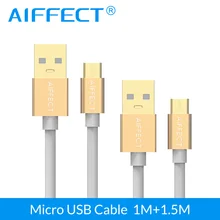 AIFFECT высокоскоростной 2 шт. Micro USB кабель алюминиевый микро-СВЕТОДИОДНЫЙ модуль панели управления B к USB кабель для зарядки и передачи данных Шнур линии 3.3Ft и 5FT