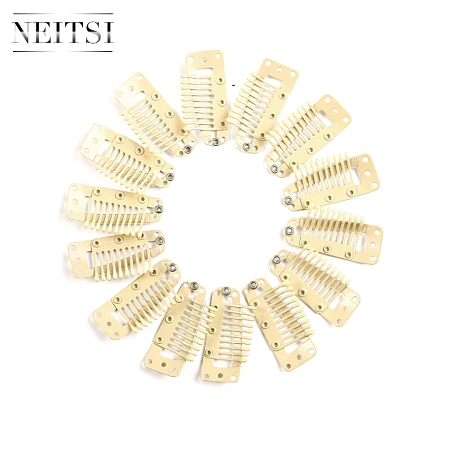

Neitsi I Shape Clips Stainless Steel Hair Snap Clips for Feather Clip In Hair Extensions Wigs Weft 3.2cm 50pcs/pack 3 Colors