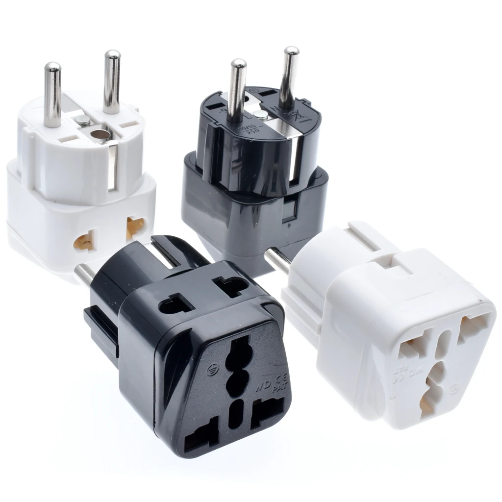 

1 to 2 Splitter Universal UK/US/EU/AU 3 Pins / 2 Pins Socket to Germany France South Korea 5mm 2 Pin Travel Power Adapter Plug