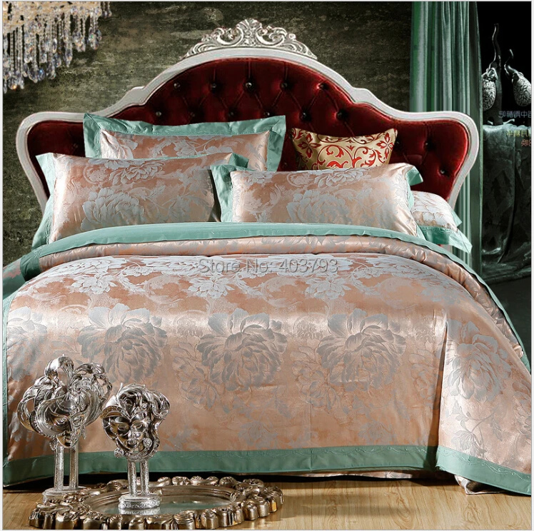 High quality Satin jacquard cotton bedding is 100 cotton denim AB