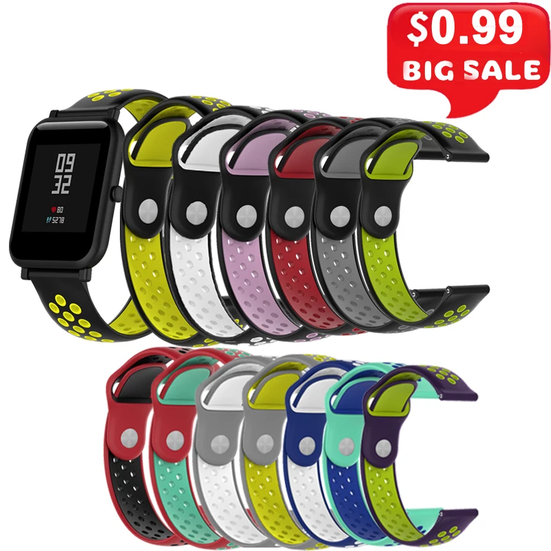 

1pcs Silica Strap for Huami Amazfit Smart Band Fitness Tracker Accessories Belt for Xiaomi Amazfit Bip Wristband Strap for Huami