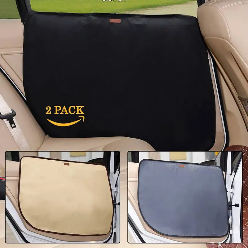 2 Pcs Pet Car Door Cover Waterproof Pet Car Protection Pad for Dogs Cats Dirt Sticky Grasping