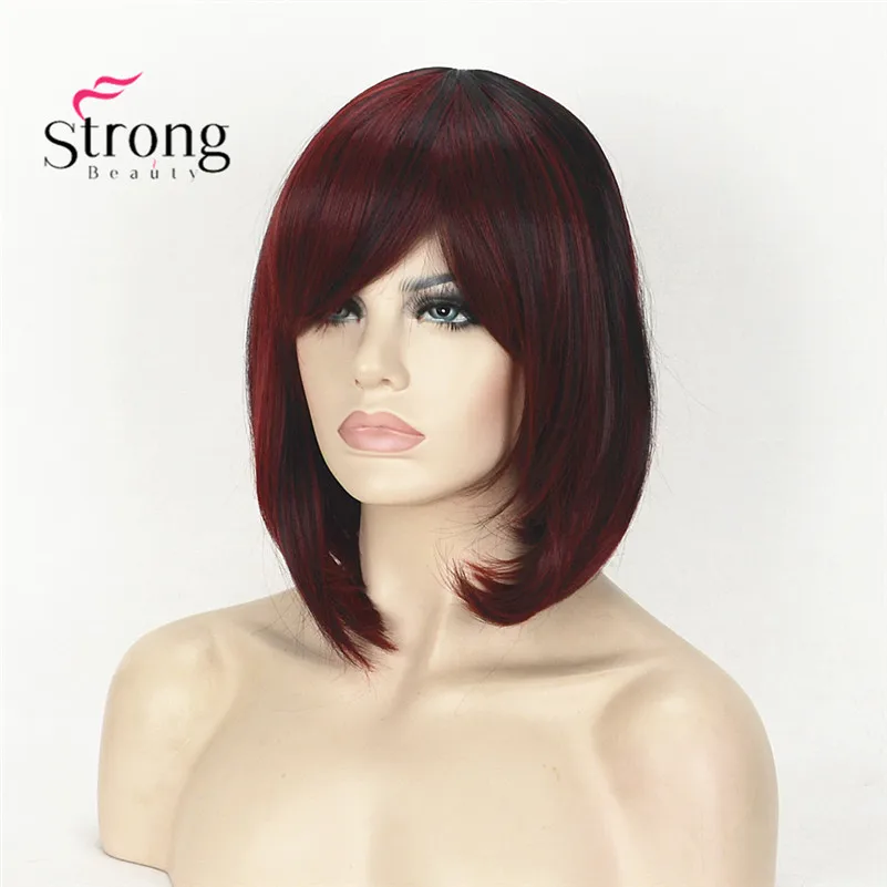 TY 1787 1B-130M Short bob style women`s red and black wig (7)