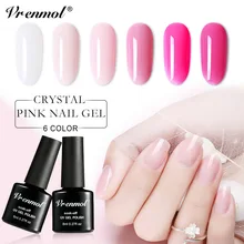 Серия Vrenmol Crystal Pink 6 цветов лак для ногтей Базовое покрытие УФ-лампа Гель-лак Гибридный акриловый гель верхнее Базовое покрытие праймер