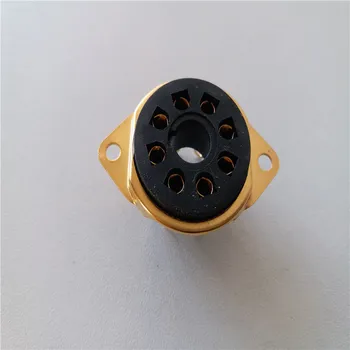 

5pcs backelite tube socket GZS8-B-G seat tube socket 8 pin golden feet for KT88 EL34 amplifier