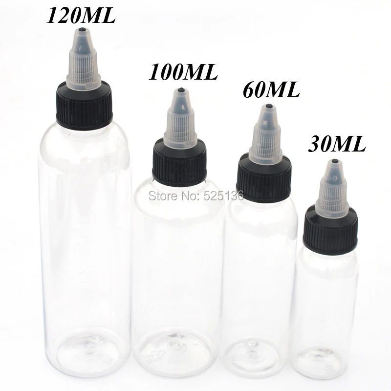 5 шт. 30 мл/60 мл/100 мл/120 мл PET Бутылка для жидкости многоразового использования с ручкой форма и Скручивающиеся крышки пустой E флакон-капельница для сока