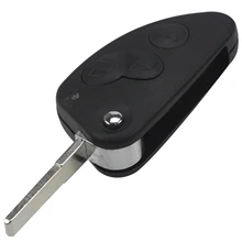 Jingyuqin 10 шт. 3 кнопки дистанционный складной чехол для ключей автомобиля корпус Fob для Alfa Romeo 147 156 166 GT Uncut лезвие на замену