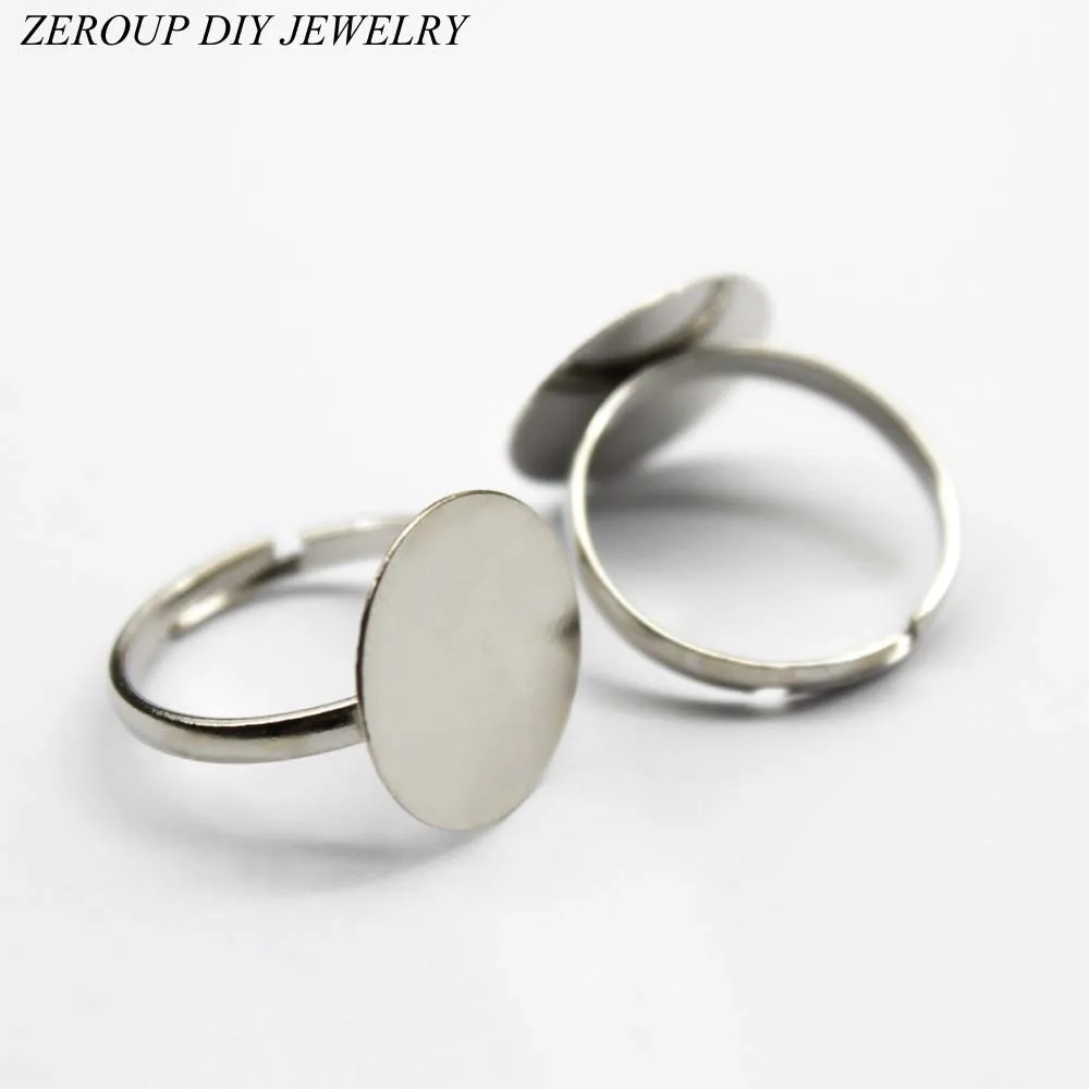 Кольцо с покрытием из серебра 10 шт. 15 мм|supplies for jewelry|round glass cabochoncameo blanks |