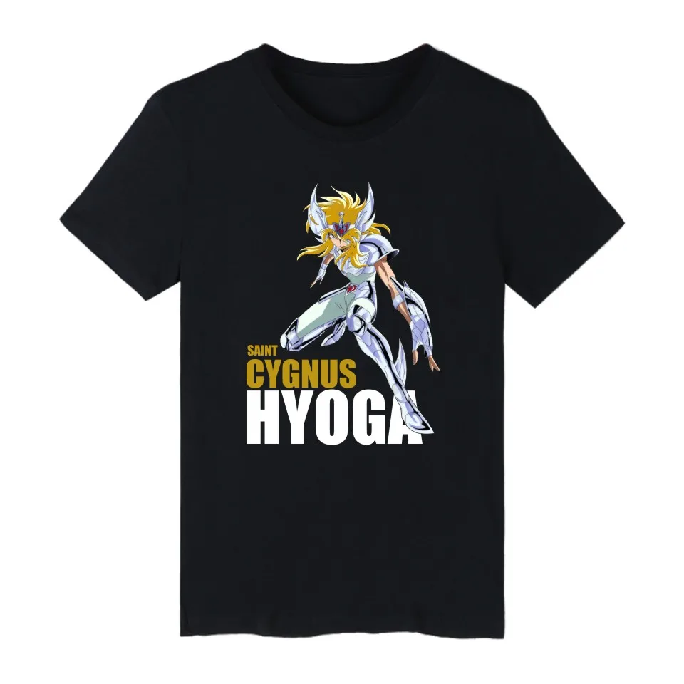 Luckyfridayf Золотой Санкт Seiya аниме короткий рукав футболки хлопок Для мужчин Мода японский мультфильм футболка Для мужчин смешные футболки Для мужчин