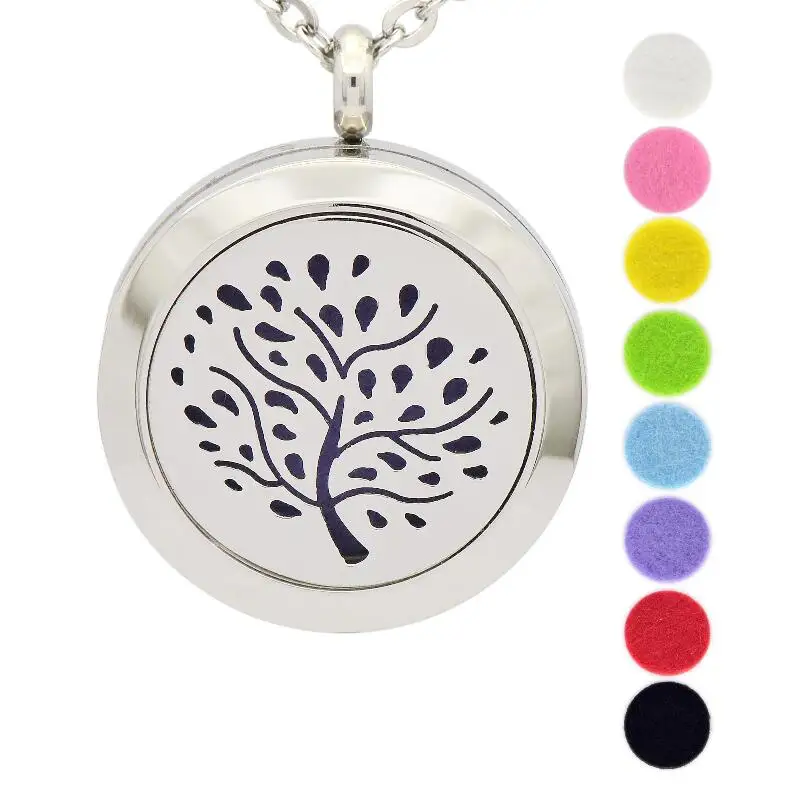 Wholesale 10pcs Round Silver 25mm Aromatherapy/Essential Oils Stainless