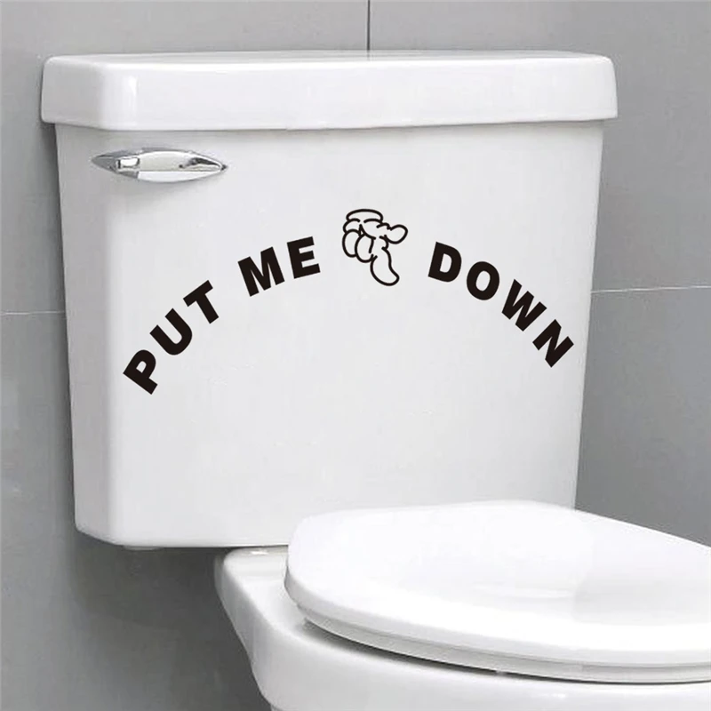 put me down letters vinyl wall art stickers for toilet bowl bathrooms home decorations diy decals decor