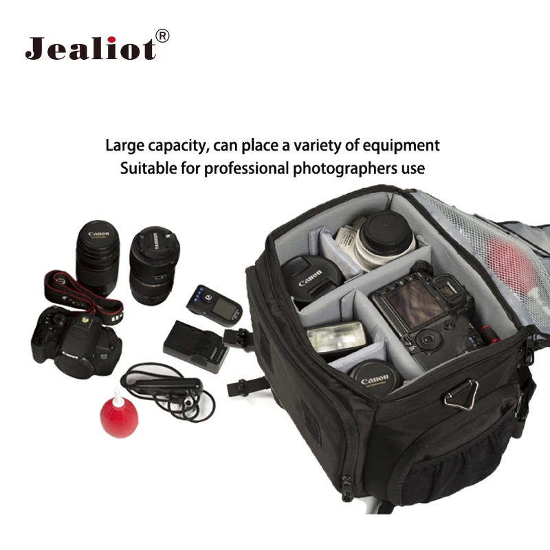 

Jealiot Large capacity Photo bag for Camera Handbags shoulder dslr digital Waterproof shockproof Video lens case for Canon 5d
