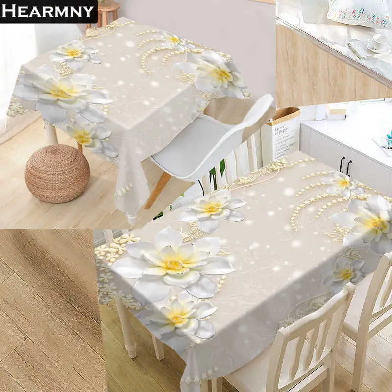 

Pop Flower European Style Tablecloth Home Decorations Rectangular Party Table Covers Office Plain More Size Kitchen Dining Table
