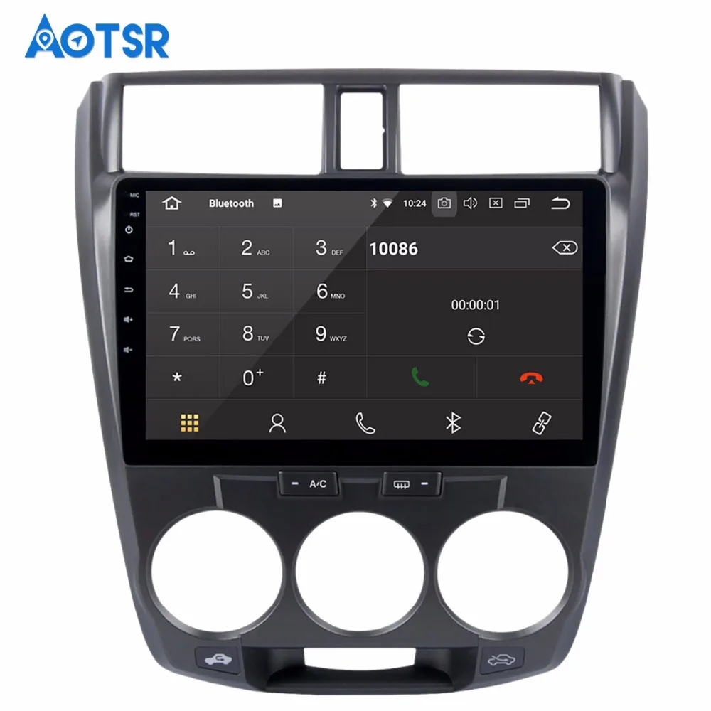 Perfect 10.2" Android 8.0 Car GPS Player IPS Screen 4G+32G for Honda City 2008-2012 Car Stereo Multimedia Bluetooth No DVD player Radio 5