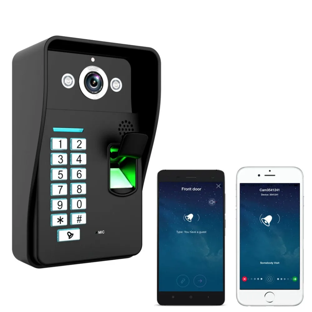 Видеодомофон HD 720P беспроводной Wi Fi RFID сканер отпечатка пальца|video door phone|video phone