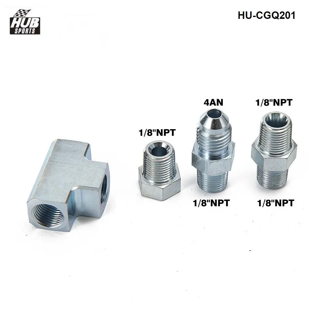 Hubsports-4AN до 1/8 NPT адаптер 3 way T фитинг Универсальный топливо/масло/газ/вода 4-4AN-4 HU-CGQ201