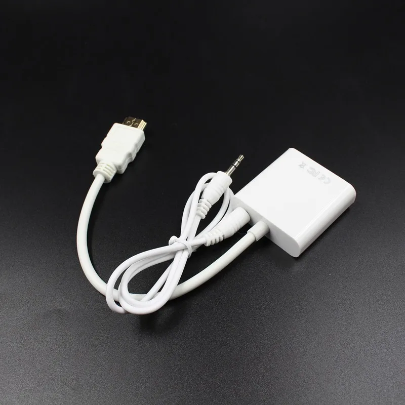Адаптер hdmi-vga Мужской конвертер с разъемом адаптер 1080 P цифровой аналоговый видео аудио для ПК ноутбук планшет аудио/видео кабель