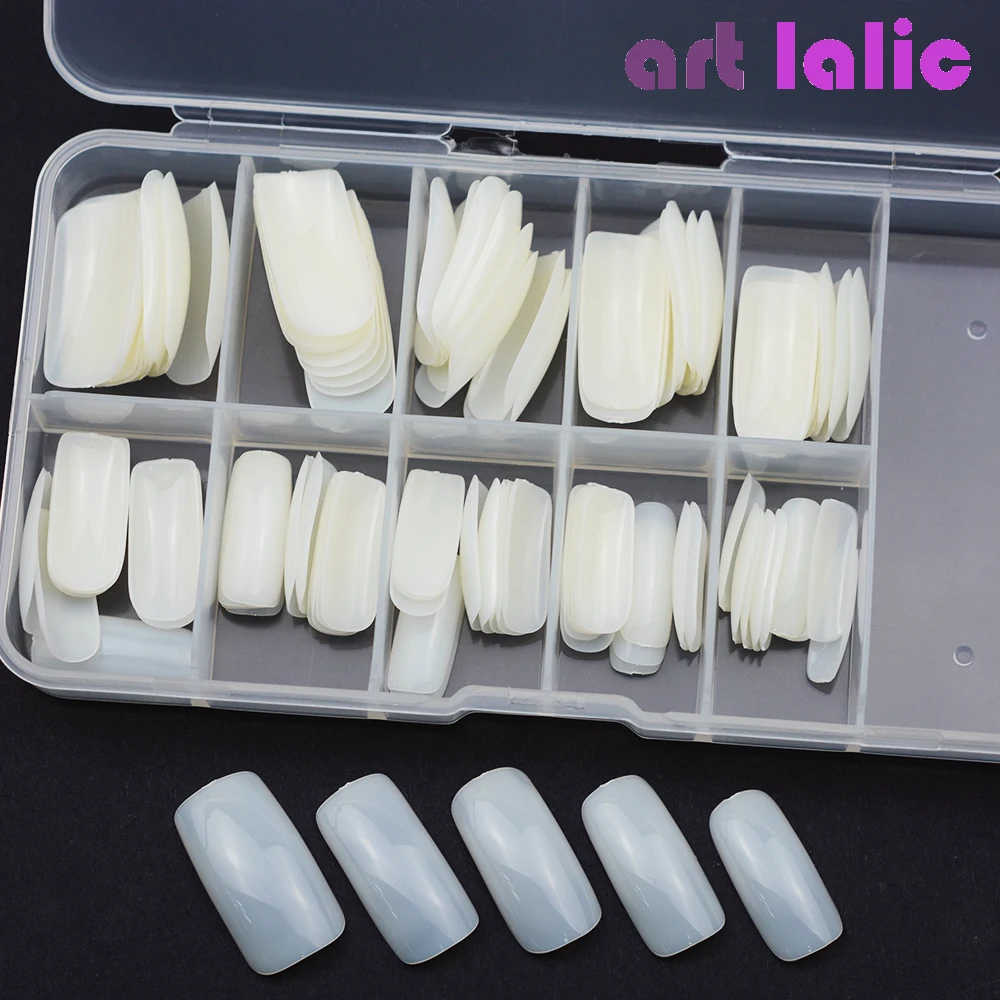 

100pcs 3D False Nails Tips Full Cover Square False Fake Nails DIY Nail Art Tips Decoration Manicure