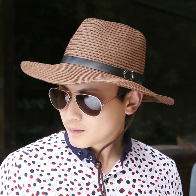 Летняя мужская Складная соломенная шляпа, уличная ковбойская шляпа, песчаные пляжные шляпы от солнца, мужская шляпа большого размера плюс, шляпа-федора 58 см, 60 см, 62 см