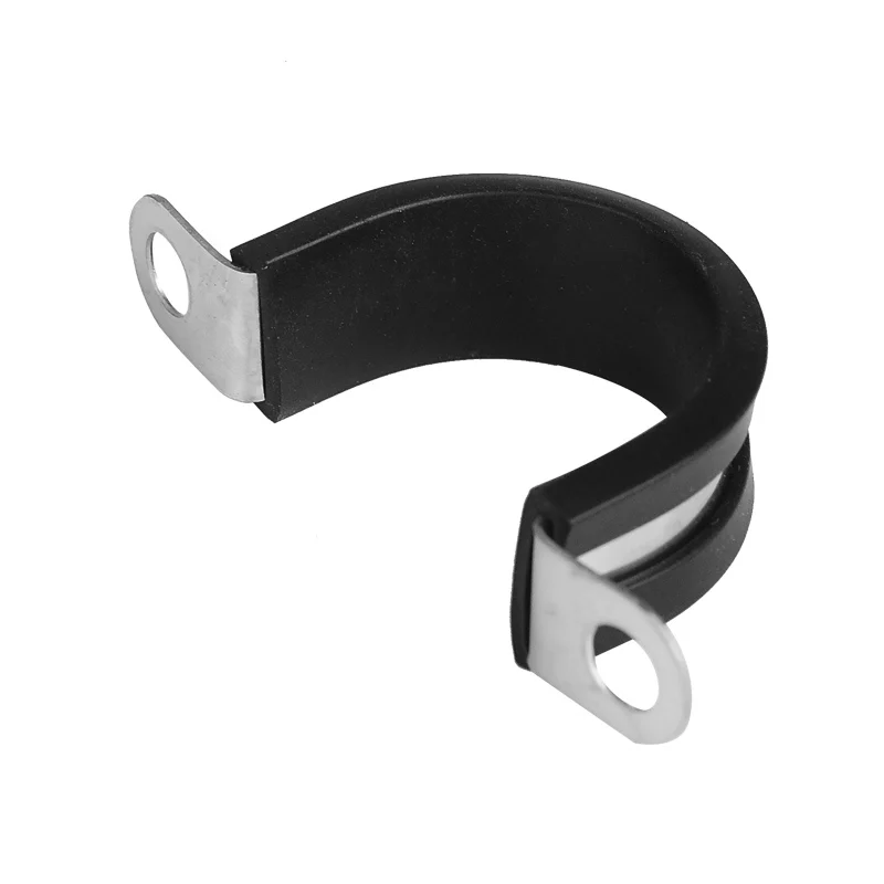 HXSD 2pcs/lot 304 Stainless Steel Rubber Lined P Clips Cable Mounting Hose Pipe Clamp Size : 55MM 