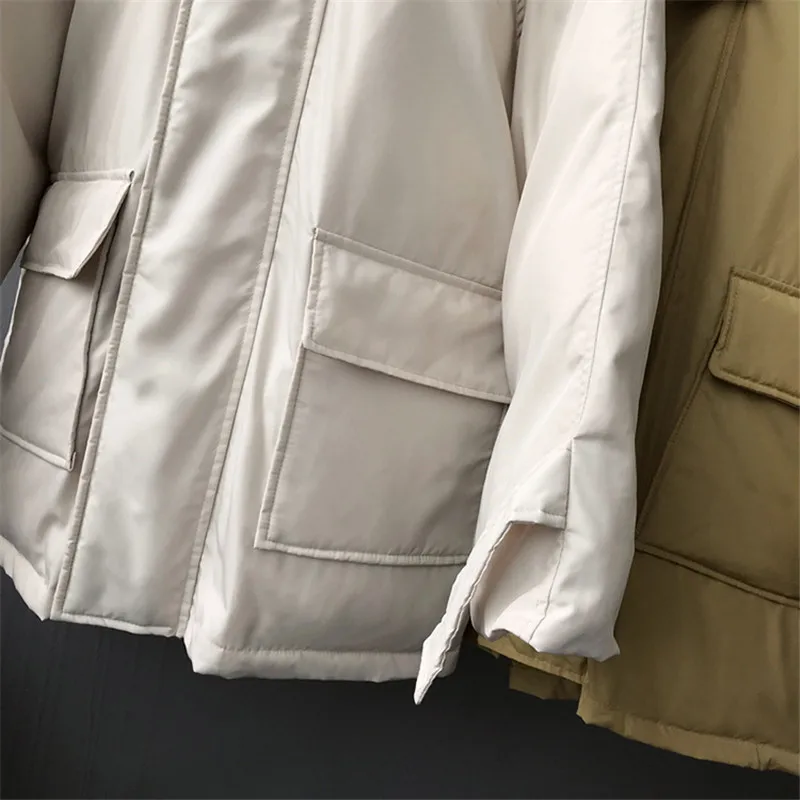 Winter Cotton Thicken women Coat 2018 Woman Jackets Cotton Padded Female Safari Style Hooded Coat Warm Jackets Female Parka 3320 (32)