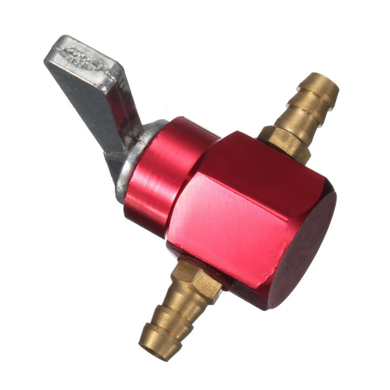 Motorcycle Accessories 1pc 6mm On-Off Petrol Fuel Tap Durable Aluminium Petcock Valve Fuel Switch Motor Cycle Scooter ATV Red