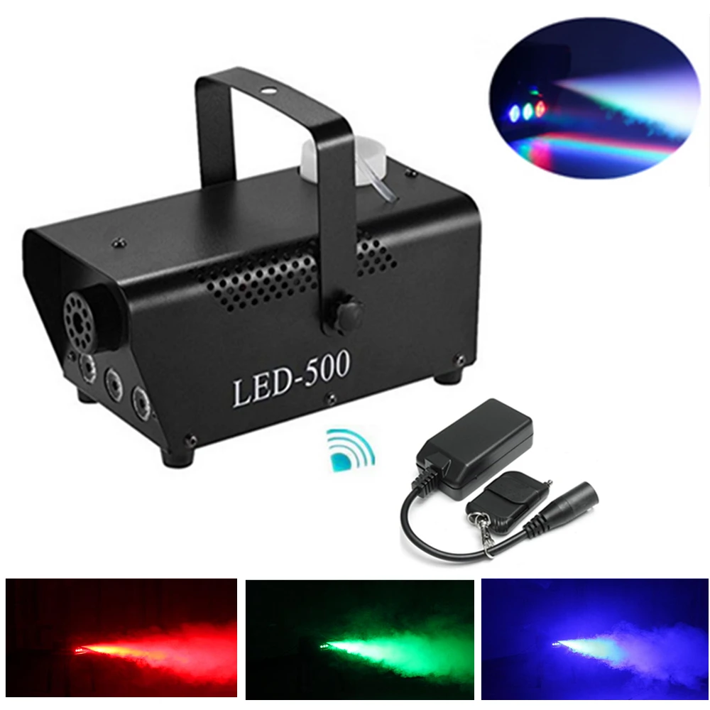 

High Quality Wireless Remote Control RGB LED 500W Fog Machine Pump DJ Disco Smoke Machine Smoke Ejector Bar Party DJ LED Fogger