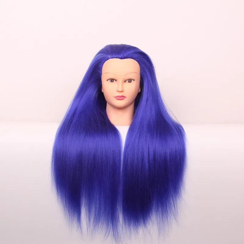 Yaki Blue color Hiardressing Training Hair Manequin Head Female Fashion