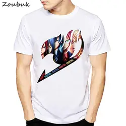 2018 Fairy Tail группы логотип аниме печатных футболка Для мужчин модная футболка лето с коротким рукавом Повседневное футболка homme топ тройники