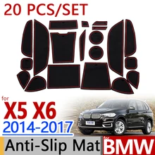 Для BMW F15 X5 F16 X5 2014-2017 г. Противоскользящие резиновые Чашка Подушки Салонные подложки 20 шт./компл. 2015 2016 автомобильные аксессуары для укладки Стикеры