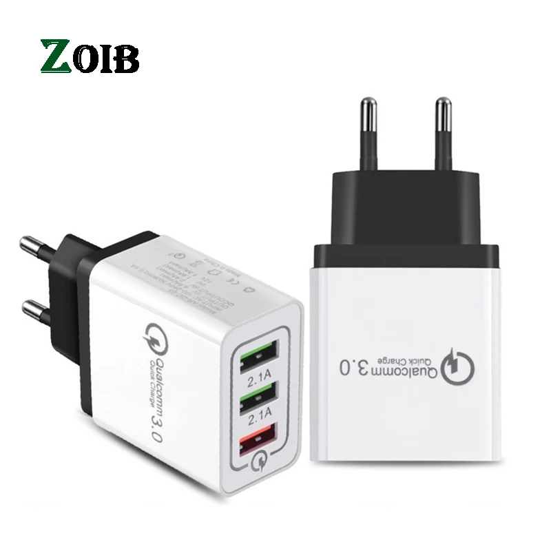 

18W Quick Charge 3.0 USB Charger 5V 2.4A QC3.0 Fast Charging 3 USB Wall Charger For iPhone Samsung Xiaomi Mobile Phone Charger