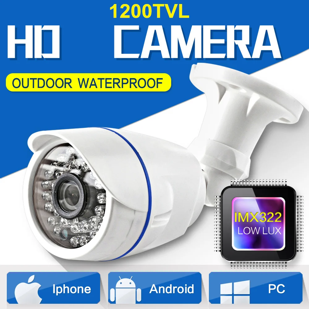 

HD 1200TVL IR-LEDs CCTV Camera Home Security Day/Night Waterproof Security Camera Chamber