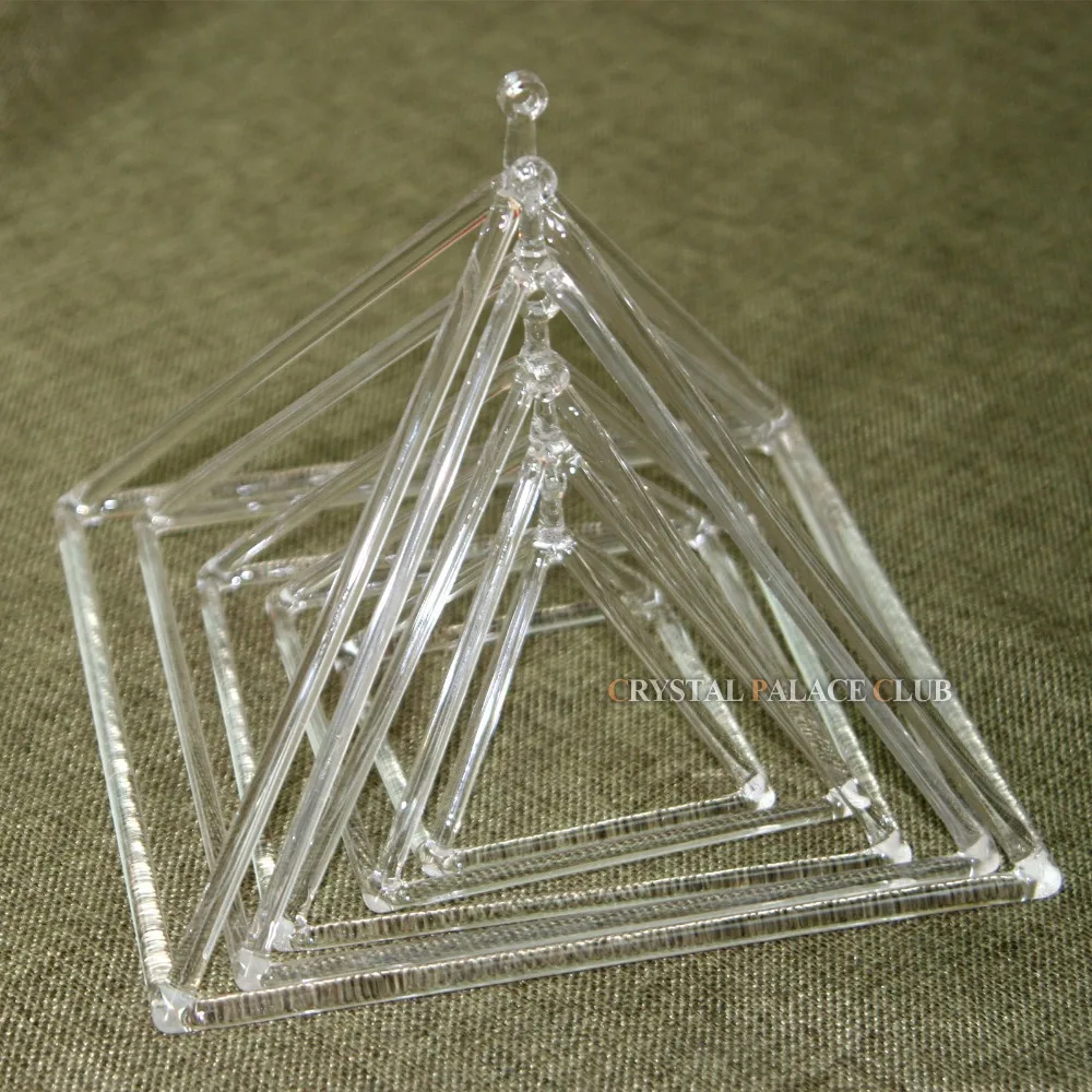 

3" 4" 5" 6" 7" 5pcs clear crystal singing pyramid for sound healing music therapy chakras balancing