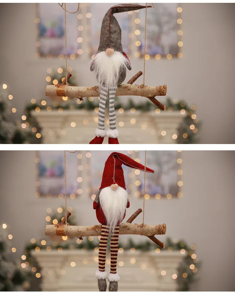 Санта сидя куклы Рождество длинноногий эльф украшение для дома Рождественский эльф на полке
