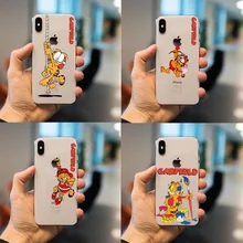 Para iphone 11 11Pro 10 5S SE 6 6s 7 8 plus X Xs X Max XR teléfono casos encantadora caricatura Garfield alivio suave TPU dulces cubierta