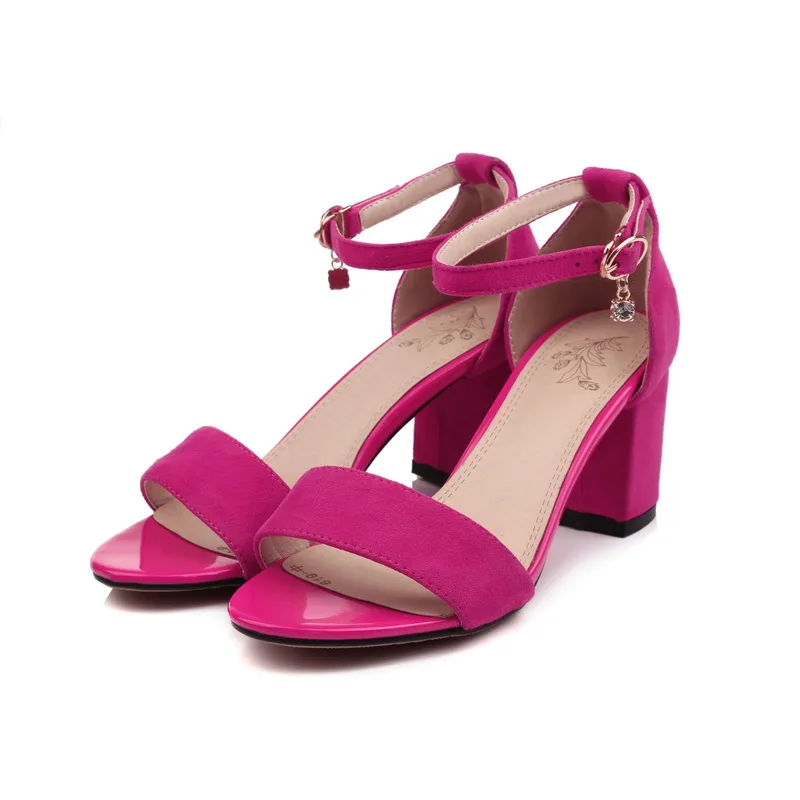 

2019 Ankle Strap Heels Women Sandals Summer Shoes Women Open Toe Chunky High Heels Party Dress Sandals Big Size 43