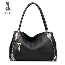 Foxer frauen echtes rindsleder mode farbe tragbare schultertasche frauen handtasche weiblichen beutel