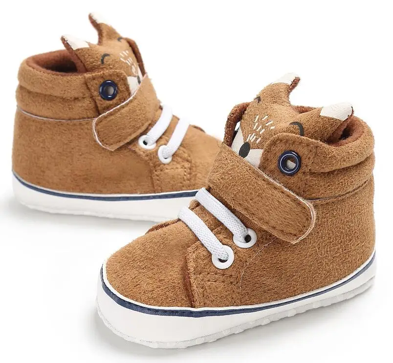 

New Style First walkers baby boot Fox print Cartoon Bear fashion baby shoes Soft sole Newborn Boys and Girls Sneakers shoes