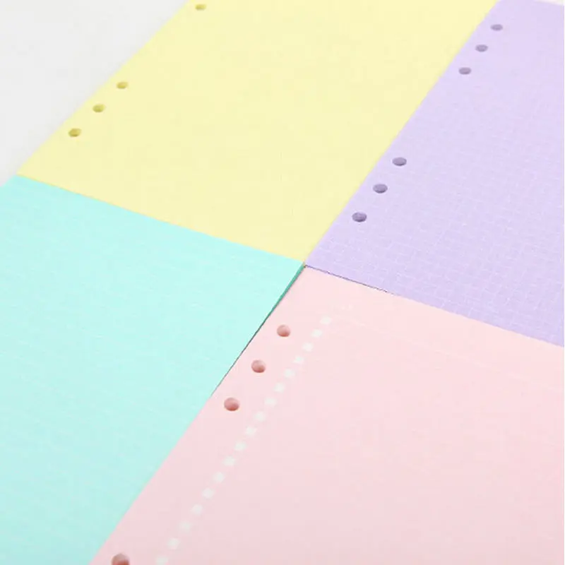 Dokibook A5 A6 Loose leaf Filler Paper Solid Colorful List Grid Line