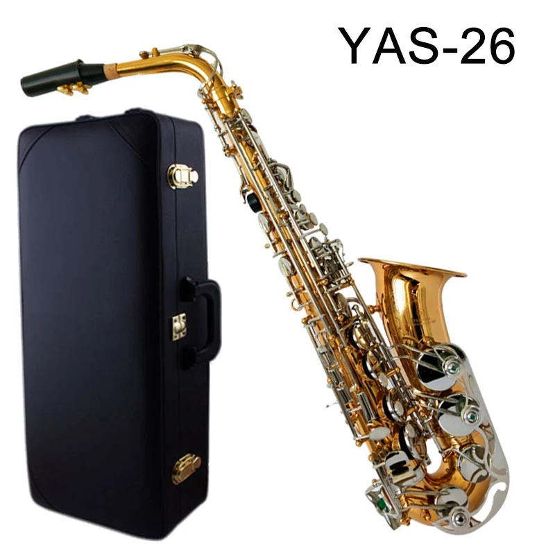 

Free shipping Japan YAS-26 Electrophoresis gold body silver button Alto Saxophone E Flat Alto Sax Musical Instruments Mouthpiece