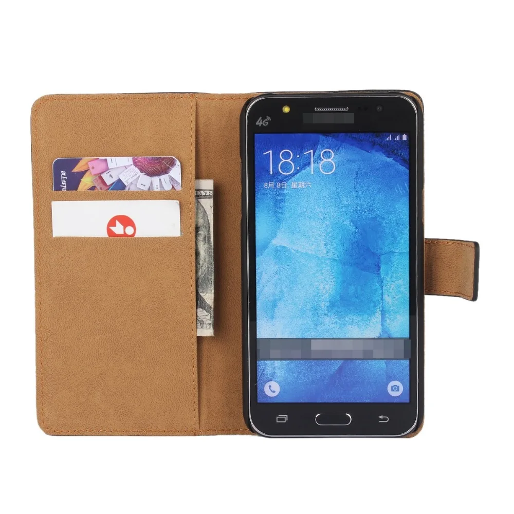 Чехол для Samsung Galaxy J5 2015 j500 откидной крышкой с отделением карт и подставкой Кожаный