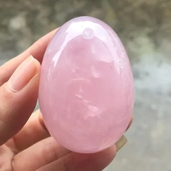 

1pcs Rose Quartz Crystal Eggs With Rope Yoni Eggs Massage Handball Massager Ball for Exercise Ball Health Care Massage Tool