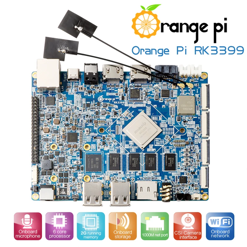 Оранжевый Pi RK3399 Set2: OPI + 12 В 2 А источник питания переменного тока в постоянный ток