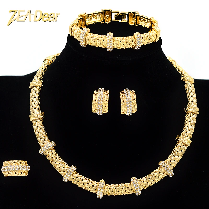 

ZEADear Jewelry Round Wedding Jewelry Set For Women Fashion Bridal Jewelry Set Necklace Earrings Ring Bracelet For Party Jewelry