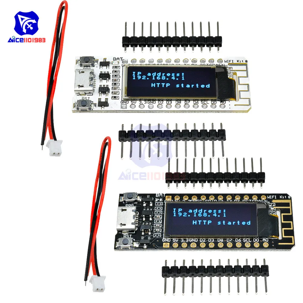 ESP8266 wifi макетная плата 32MB Flash CP2014 NodeMcu модуль для Arduino IOT TTGO Интернет вещей 0,9" синий oled-дисплей